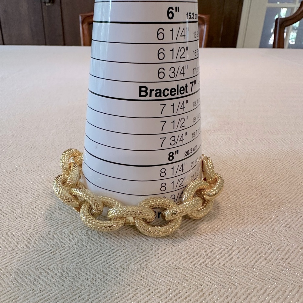 NWOT Chunky Gold Link Bracelet Park Lane Jewelry Collette Retired Unisex Heavy - Picture 6 of 11